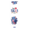 Wholesale 2/8/16pcs Teacher Slogan Floral Leopard & Sport Ball Print Pen and Bookmark Stickers UV DTF Wraps
