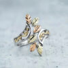 Wholesale Silver Tone Zinc Alloy Leaf Hollow Out Ring Women S Fashion Jewelry Accessory Boutique Gift