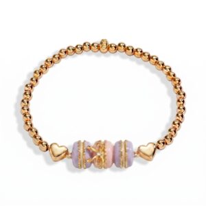 Pink and purple macaron elastic bracelet