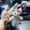 oly-33af0c8b75b2d05094d8a7198f1b5055 Wholesale Cute Plush Bear Keychain Wearing Glasses And Striped Overalls Adorable Stuffed Car Key Accessory Chic Bag Charm For Birthday Gift
