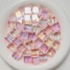oly-33af25e524a3acc7734d015d67dfe405 Wholesale Electroplated Acrylic Beads for DIY Phone Charms - Pink Transparent Square, Jewelry Making Accessory for Party Gift