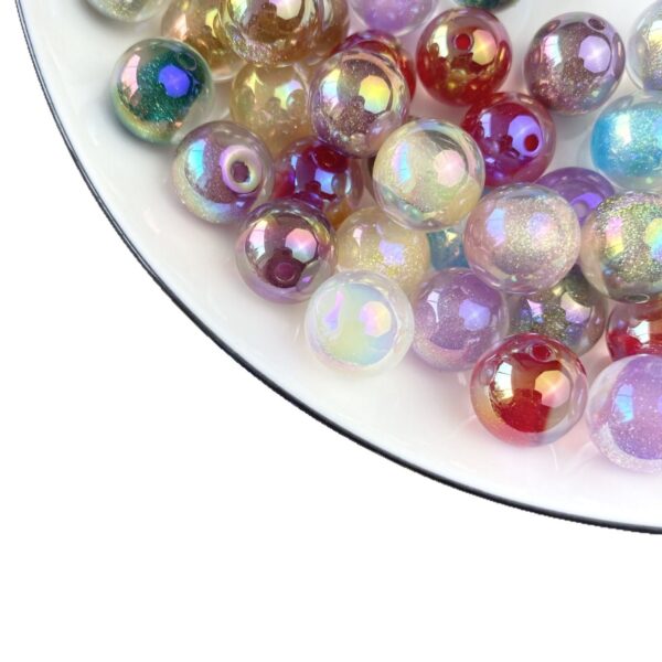 oly-33b006ff6d31c5015b7596c66a2b0b86 Wholesale Trendy Loose Cat Eye Beads 12mm Starry Pattern UV Coated Electroplated Plastic Resin for DIY Jewelry Making