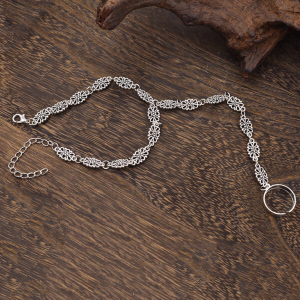 oly-33d82d772475aa27be91f216b31f7ea2 Wholesale Vintage Carved Hollow Bracelet Women Antique Silver Anklet Foot Jewelry Fashion Accessory For Everyday Wear