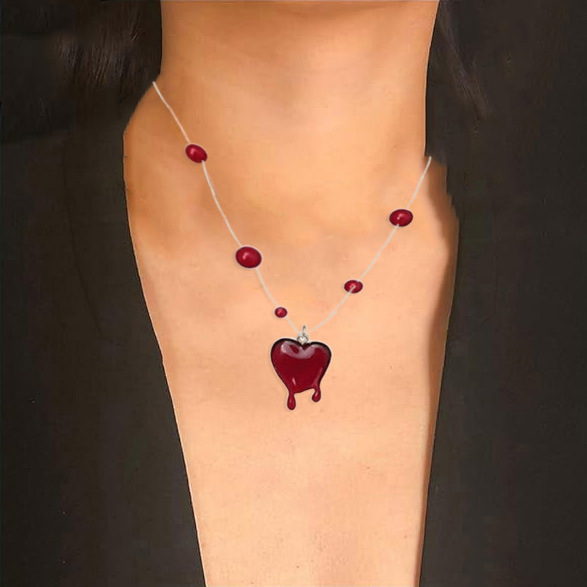 oly-33ea217fab8a9283f408648ca804ca0c Wholesale Trendy Red Heart Pendant Necklace Zinc Alloy Jewelry Accessory For Boutique Resale