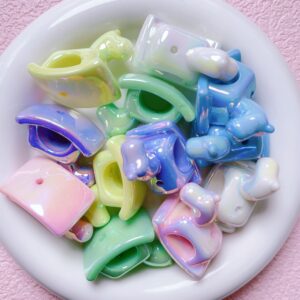 Wholesale Acrylic Hand-Painted Trojan Horse Beads UV Plated Finish for DIY Phone Charms Keychains Jewelry Accessories
