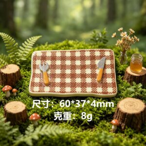 Striped grid plate-brown