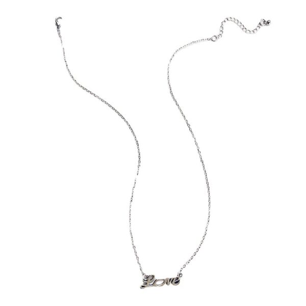 oly-340869b0b8dc7664733d0dccb994d503 Wholesale Retro Love Letter Pendant Necklace Ancient Silver Alloy Choker Trendy Jewelry Accessory Gift For Women