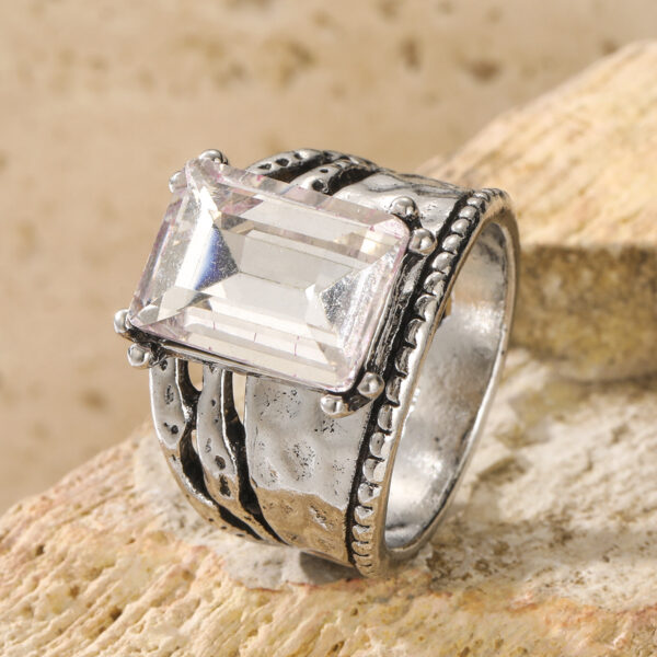 oly-3486c2df1dbff93a12b33045711d9526 Wholesale Retro Statement Wide Band Zircon Ring For Women Silver Alloy Jewelry Accessory Gift And Resale