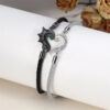 Wholesale Vintage Style Couple Bracelet Black White Dragon Heart Gemstone Metal Jewelry Accessory For Men Women Boutique Resale
