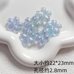06-fine glitter luminous light blue / 22*23mm, aperture about 2.8mm