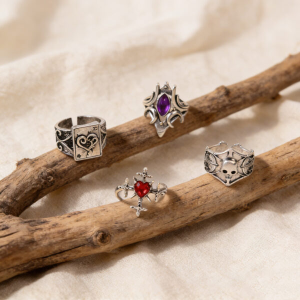 oly-34bbb33a0f1d5d03123d91ed1e4b99b8 Wholesale Vintage Zinc Alloy Ring With Skull Eagle Cross Design Trendy Jewelry Accessory For Gift And Everyday Wear