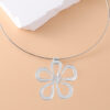 oly-34cf31e828caf7bad27148a710a6ad7a Wholesale Retro Geometric Flower Choker Necklace Antique Silver Hollow Circle Design Fashion Decorative Jewelry Boutique Gift