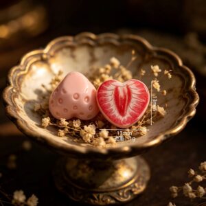 Mini half-cut fruit-light pink strawberry