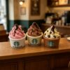 Wholesale Miniature Ice Cream Cup Resin Keychain Dollhouse Food Toy Decorative Accessory for DIY Gift
