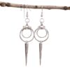oly-361af9b23a127e1e81334ac4116c6929 Wholesale Vintage Double Ring Drop Earrings For Women Silver Tone Alloy Punk Retro Pendant Jewelry Fashion Accessory Gift Resale