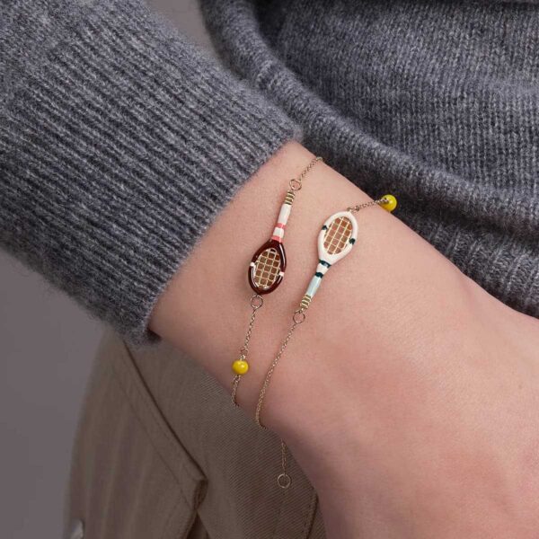 Wholesale Stainless Steel Tennis Racket Necklace Bracelet Set 18K Gold Plated Sporty Jewelry For Fans Gift
