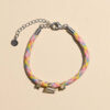 oly-36a8263f733fd9cfb11c13f264f66017 Wholesale Copper Electroplated Rainbow Gradient Braided Rope Bracelet With Zircon Fashion Jewelry Accessory For Women