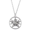 oly-36abfd8a55adc099af027a394e86d8f2 Wholesale Hip Hop Punk Star Moon Bird Geometric Necklace Ancient Silver Zinc Alloy Hollow Pendant Jewelry Accessory For Trendy Resale