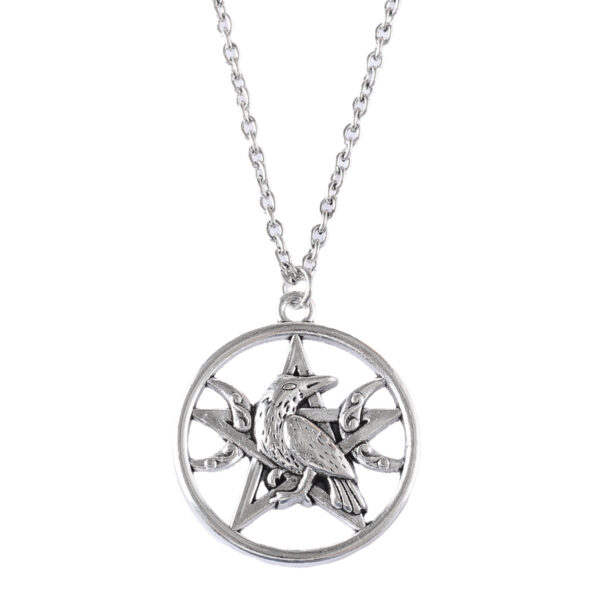 oly-36abfd8a55adc099af027a394e86d8f2 Wholesale Hip Hop Punk Star Moon Bird Geometric Necklace Ancient Silver Zinc Alloy Hollow Pendant Jewelry Accessory For Trendy Resale