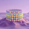 oly-36d71f980f873e60178dd1223dd86185 Wholesale Geometric Zircon Elastic Bracelet Colorful Matte Unisex Jewelry Accessory Gift For Everyday Wear And Boutique Resale