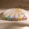 oly-370b1cfa18229866cb6f02193d672466 Wholesale Copper Electroplated Croissant Opening Pendant Necklace Macaron Pastoral Style Gift Jewelry