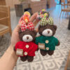 oly-3715c1ce797211831ae9377a4bfa2254 Wholesale Plush Cartoon Bow Sweater Bear Keychain Car Key Accessory Birthday Gift For Girls