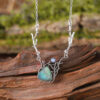 Wholesale Stylish Antler Pendant Necklace Colorful Zircon Ancient Silver Alloy Fashion Animal Jewelry Gift For Boutique