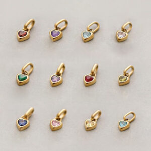 oly-37554afdaf70dd339bcf9a8d7655c6c7 Wholesale 316 Stainless Steel Gold Plated Heart December Birthstone Pendant DIY Jewelry Accessory With Chain For Boutique Resale