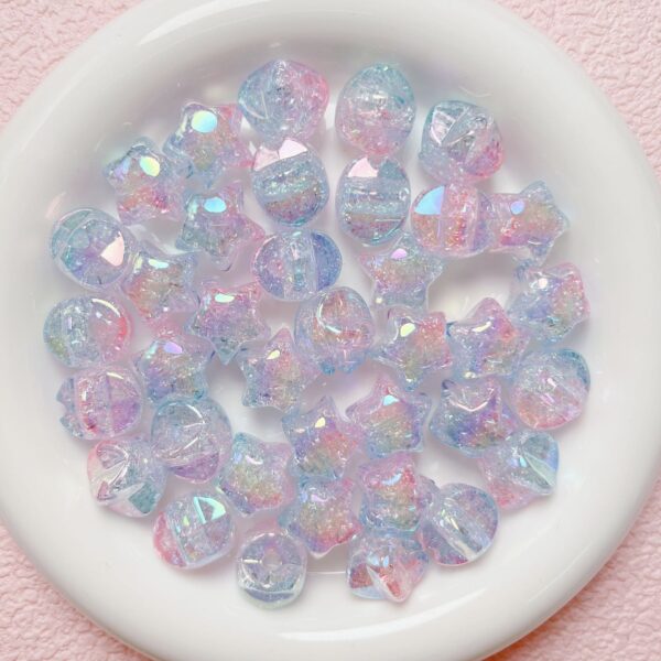 oly-378d88c803c7700cad8b59d5db1250c4 Wholesale Acrylic Star Loose Beads Electroplated Two-Tone Burst Floral Pattern for DIY Jewelry Making and Phone Charms