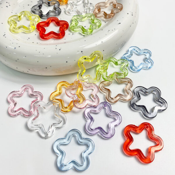 oly-3795321993027080e445787eeb2ed602 Wholesale 30mm Clear Acrylic Hollow Star Loose Beads for DIY Jewelry, Phone Charms, Car Hanging - Stylish Jewelry Accessory, Boutique Resale