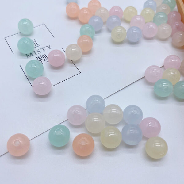 Wholesale Translucent Jelly Yellow Acrylic Round Beads for DIY Jewelry and Bag Making, Fashion Accessory Craft Supply