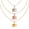 Wholesale Double Layer Cake Locket Necklace With Hidden Girl Pendant Colorful Trendy Jewelry Gift For Girls