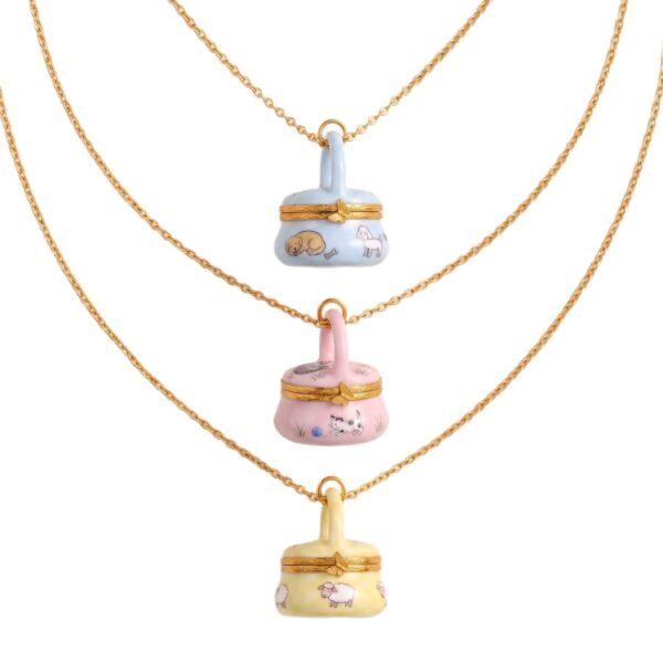 Wholesale Double Layer Cake Locket Necklace With Hidden Girl Pendant Colorful Trendy Jewelry Gift For Girls