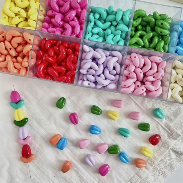 oly-3856db5cec3394e501f423ad36d799ae Wholesale Baked Paint Acrylic Tulip Loose Beads for DIY Phone Chain Jewelry Making Fashion Accessory Gift