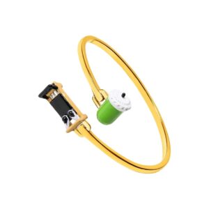 Coffee cup open bracelet