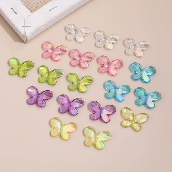 oly-393840a7540f47ad7874af20e2340412 Wholesale Chic Iridescent Butterfly Acrylic Beads for DIY Earrings Necklace Jewelry Accessory Making