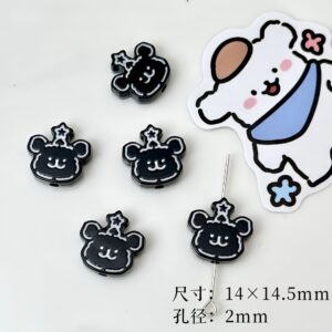 02-black line puppy head / Sold by the piece