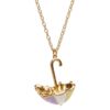 Wholesale Enamel Cartoon Animal Pendant Necklace Cute Cat Umbrella Design Copper Chain Everyday Fashion Accessory For Women