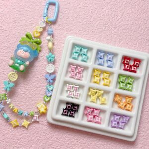 Wholesale Colorful Painted Alloy Four-Pointed Star Loose Beads DIY Jewelry Accessory, Chic for Bracelet Necklace Bag Charm, Gift Boutique Resale