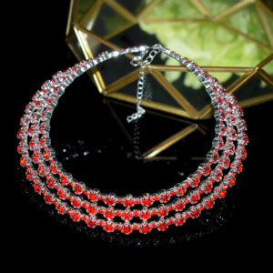 3 rows of silver Red Diamonds
