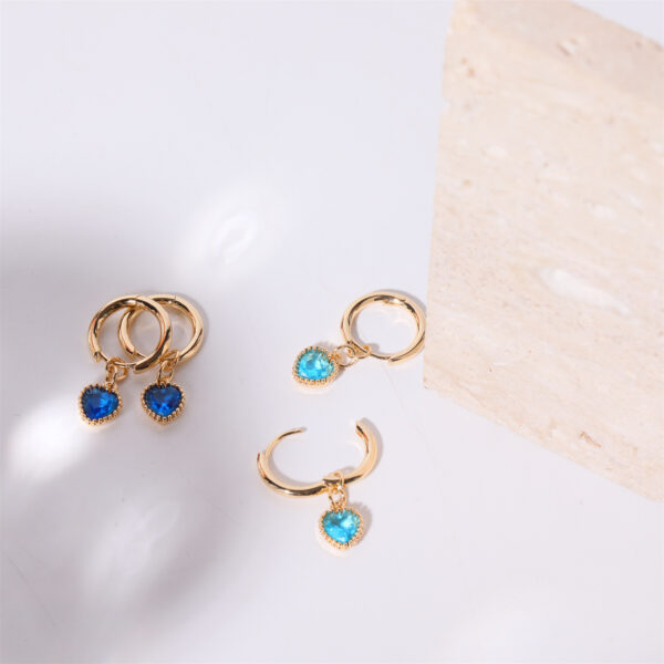 oly-39c745e3395281991da008455bd0aaf0 Wholesale European Style Heart Shaped 12 Birthstone Earrings Copper Electroplated Fashion Jewelry Gift