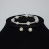 Wholesale French Style Imitation Pearl Rhinestone Bridal Jewelry Set Necklace Bracelet Earrings For Party Wear