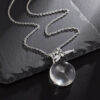 Wholesale Trendy Dandelion Oval Pendant Necklace Artificial Crystal Glass Fashion Jewelry Accessory