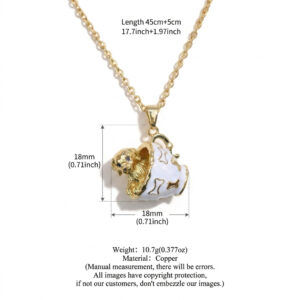 Teacup puppy gold necklace