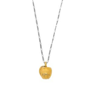 Gold Apple Silver Necklace
