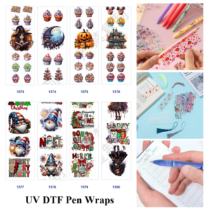 Wholesale 2/8/16pcs Halloween Christmas Gnome Pumpkin Dessert Holiday Print Pen and Bookmark Stickers UV DTF Wraps OLY Exclusive