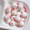Wholesale Stylish Hand-Painted Flower Heart Acrylic Loose Beads for DIY Jewelry Keychain Phone Charm Craft Supply