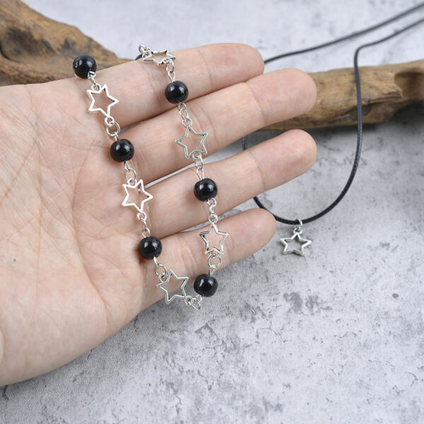 Wholesale Trendy Black Pearl Star Hollow Necklace Set Women S Zinc Alloy Fashion Jewelry Accessory