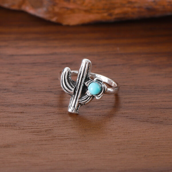 Wholesale Vintage Bohemian Turquoise Ring Set Zinc Alloy Flower Design Women S Jewelry Accessory Three Piece Set For Gift Resale
