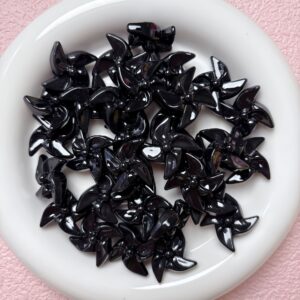 12-black / Size is about 22mm, hole diameter is about 3mm